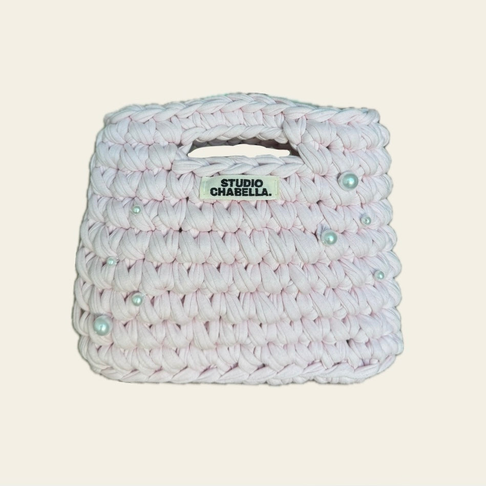 Blush pearl hand bag