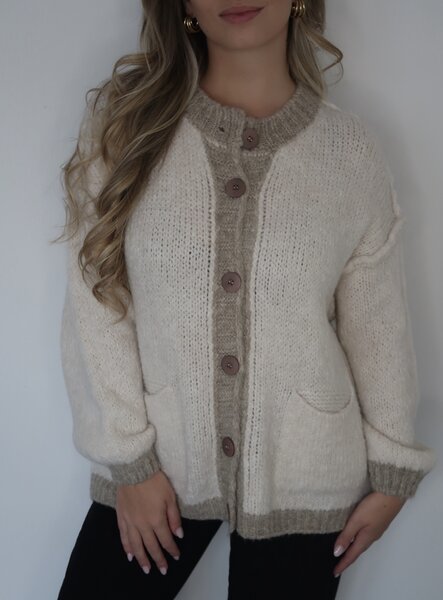 White beige cardigan