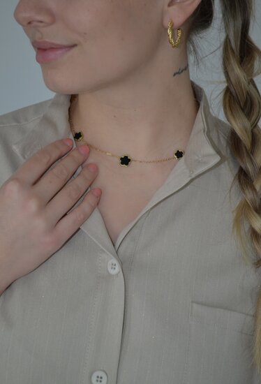 Gold/black necklace