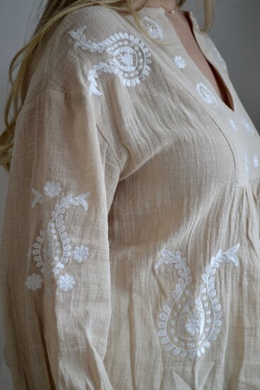 Beige linen blouse