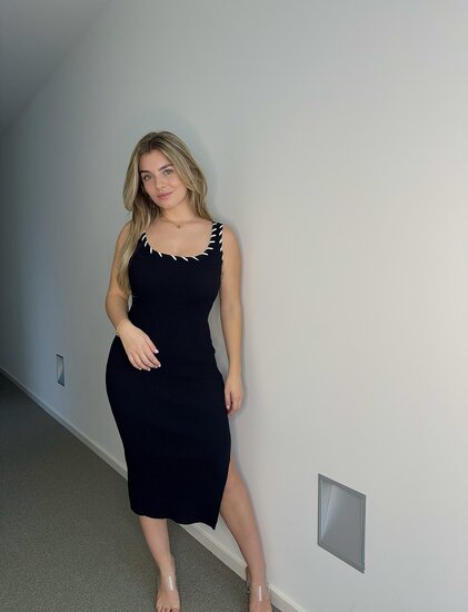 Black split dress