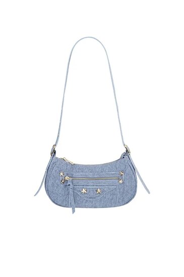 Denim look bag blue