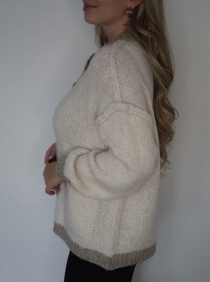 White beige cardigan