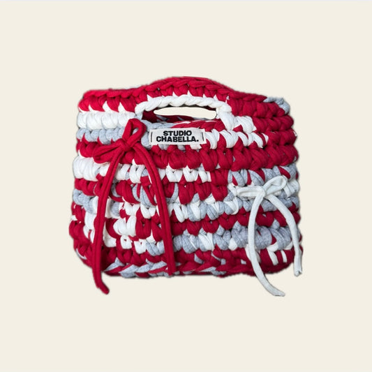 Red twist hand bag